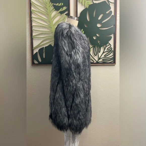 BCBGMAXAZRIA faux fur long vest NWOT